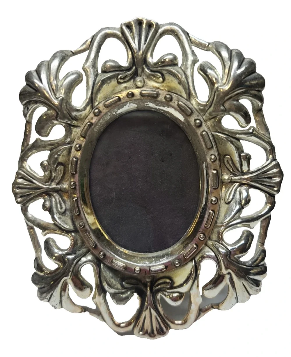 Godinger Silver Art Silver-Plated Oval Ornate Photo Picture Frame 3.5 x 4